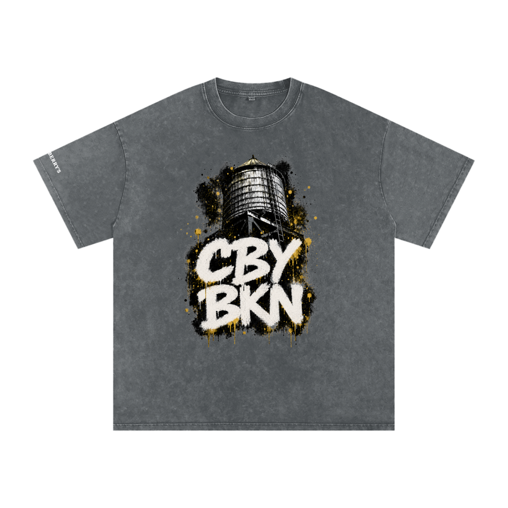 Cranberry's CBY BKN Brooklyn Water Tower Snow Washed Oversized Tee
