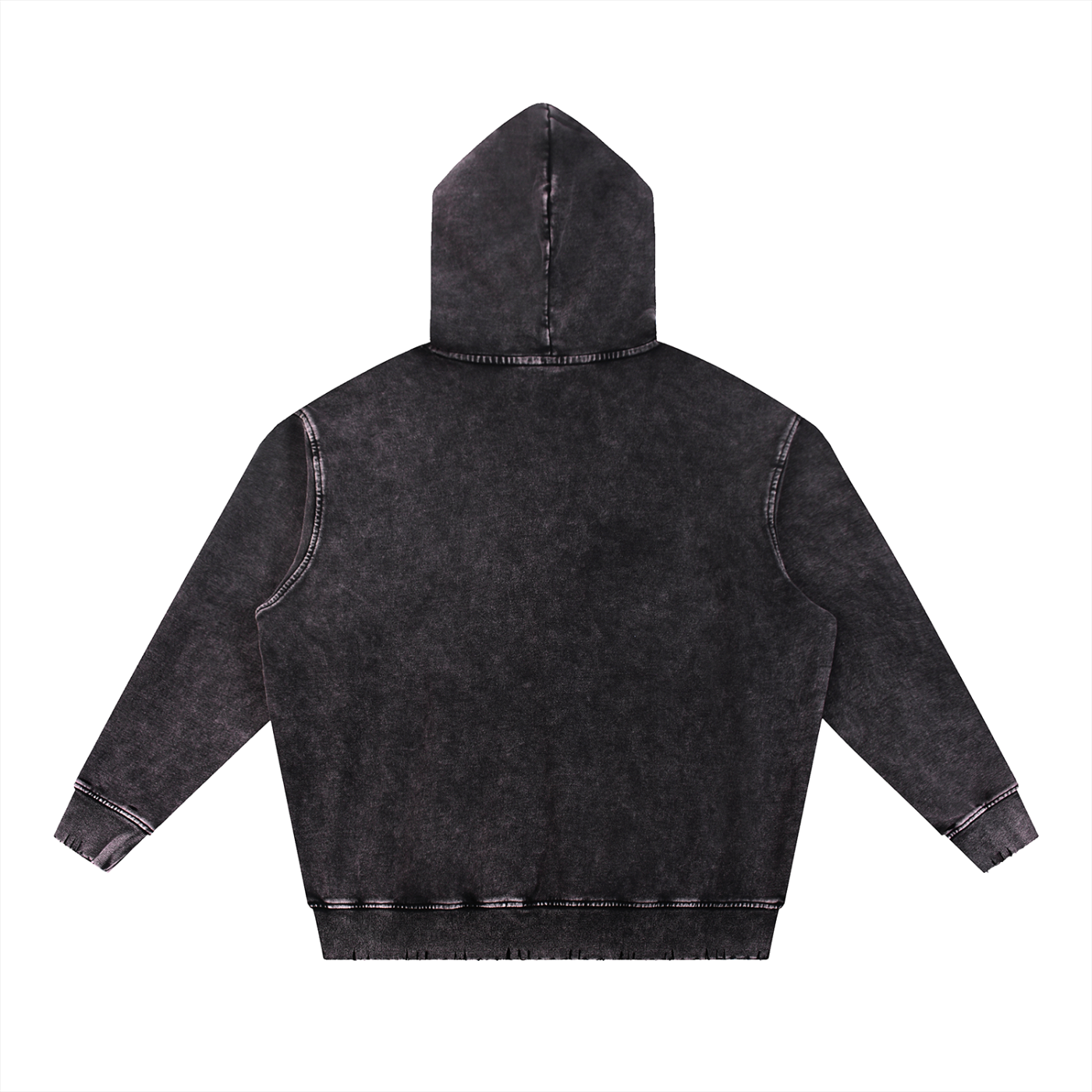 Cranberry's CBY CLE Cleveland Guardian Snow Wash Hand-Frayed Heavyweight Hoodie — Black