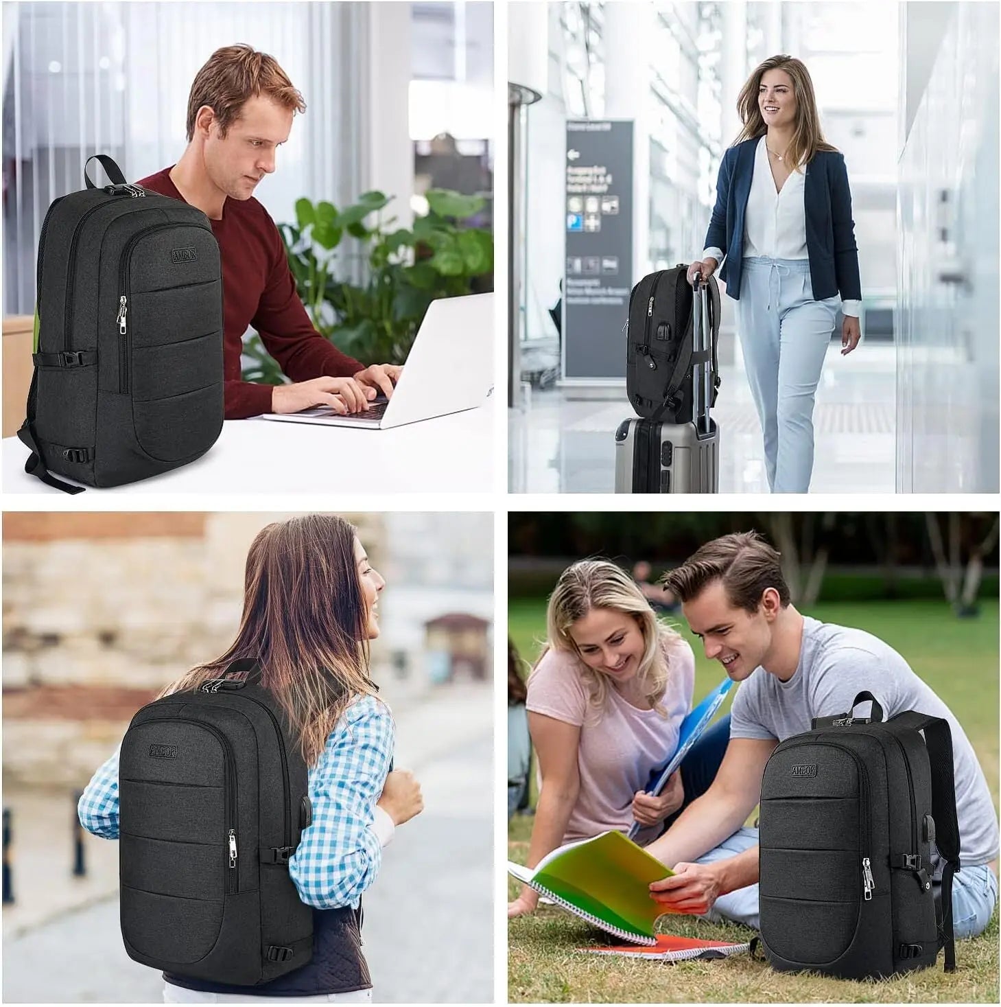 Travel Laptop Backpack for Men, 17.3 Inch anti Theft Business Laptop Backpack Wi