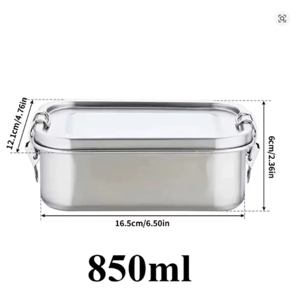 304 Stainless Steel Bento Box Portable Metal Lunch Box for Kids Adult Sealed Food Storage Containers with Lockable Clip
