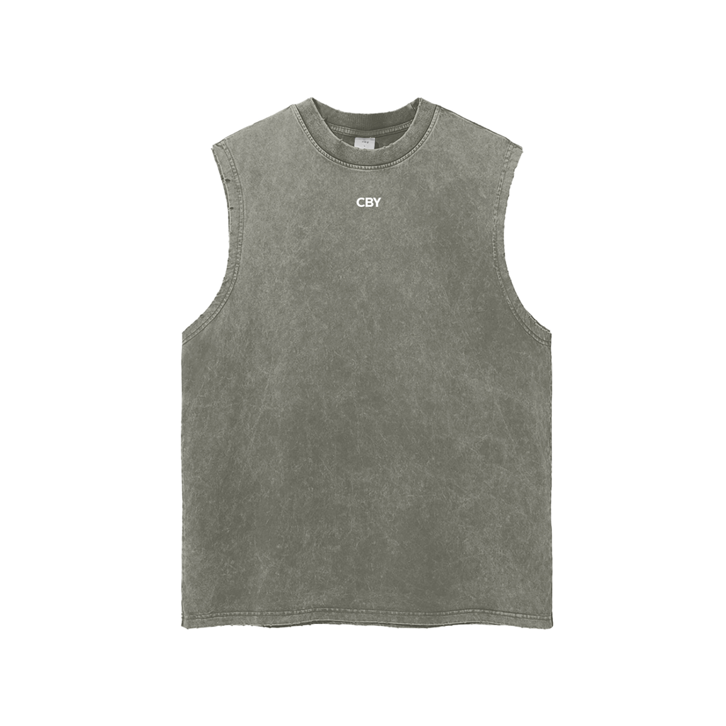 CBY Snow Wash Frayed Hem Tank Top Cranberry's