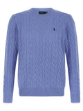 Polo Ralph Lauren Braided Wool & Cashmere Sweater — Light Blue Polo Ralph Lauren