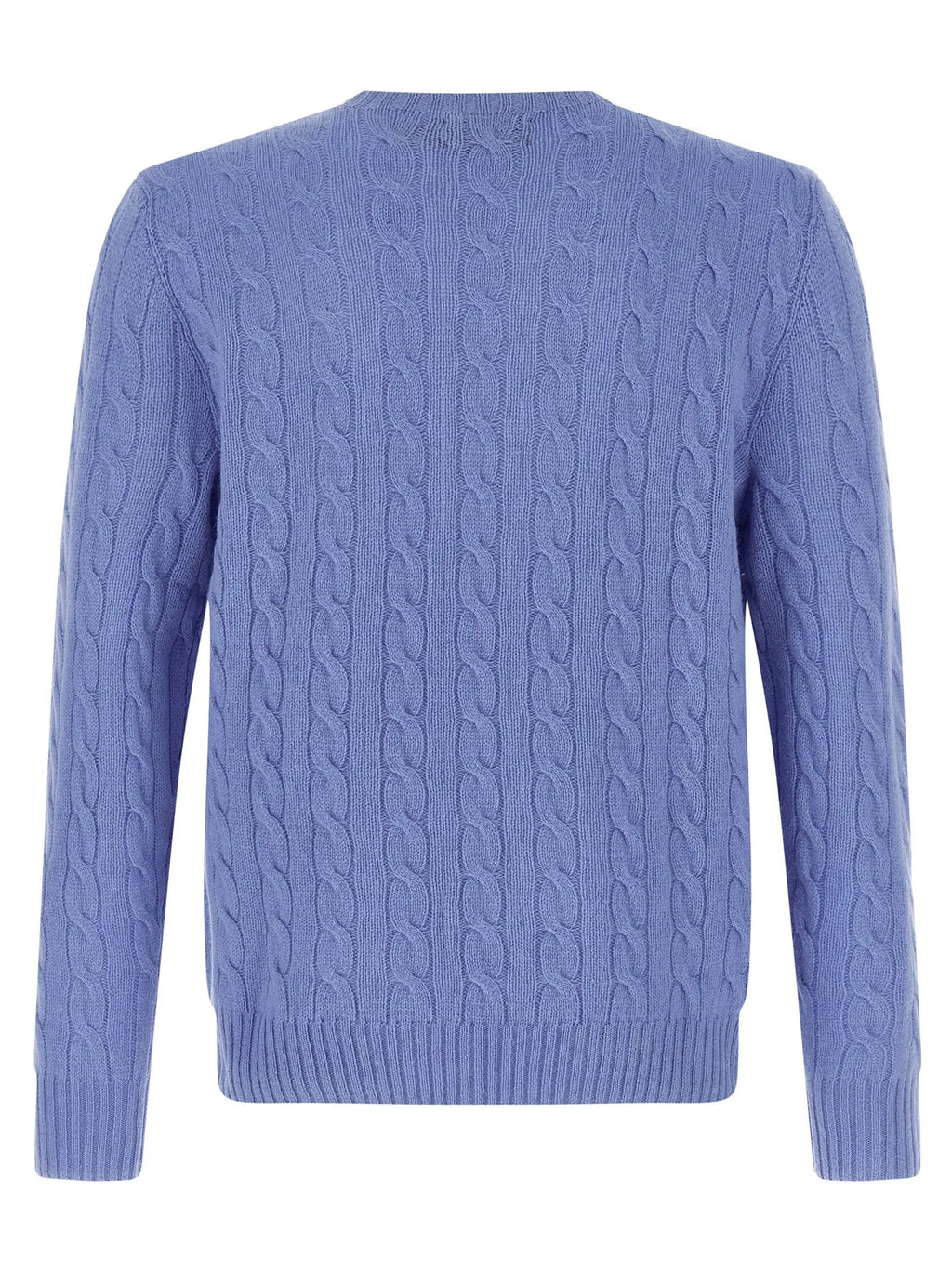 Polo Ralph Lauren Braided Wool & Cashmere Sweater — Light Blue Polo Ralph Lauren