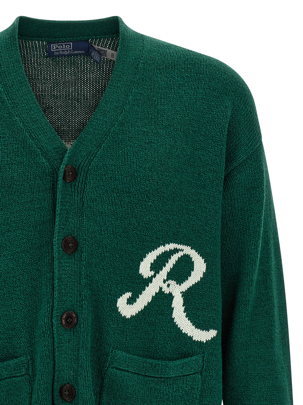 Polo Ralph Lauren Intarsia Logo Linen & Cotton Cardigan Polo Ralph Lauren