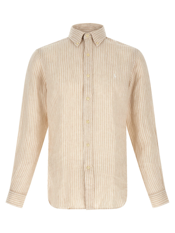 Polo Ralph Lauren Striped Linen Shirt — Blue Polo Ralph Lauren