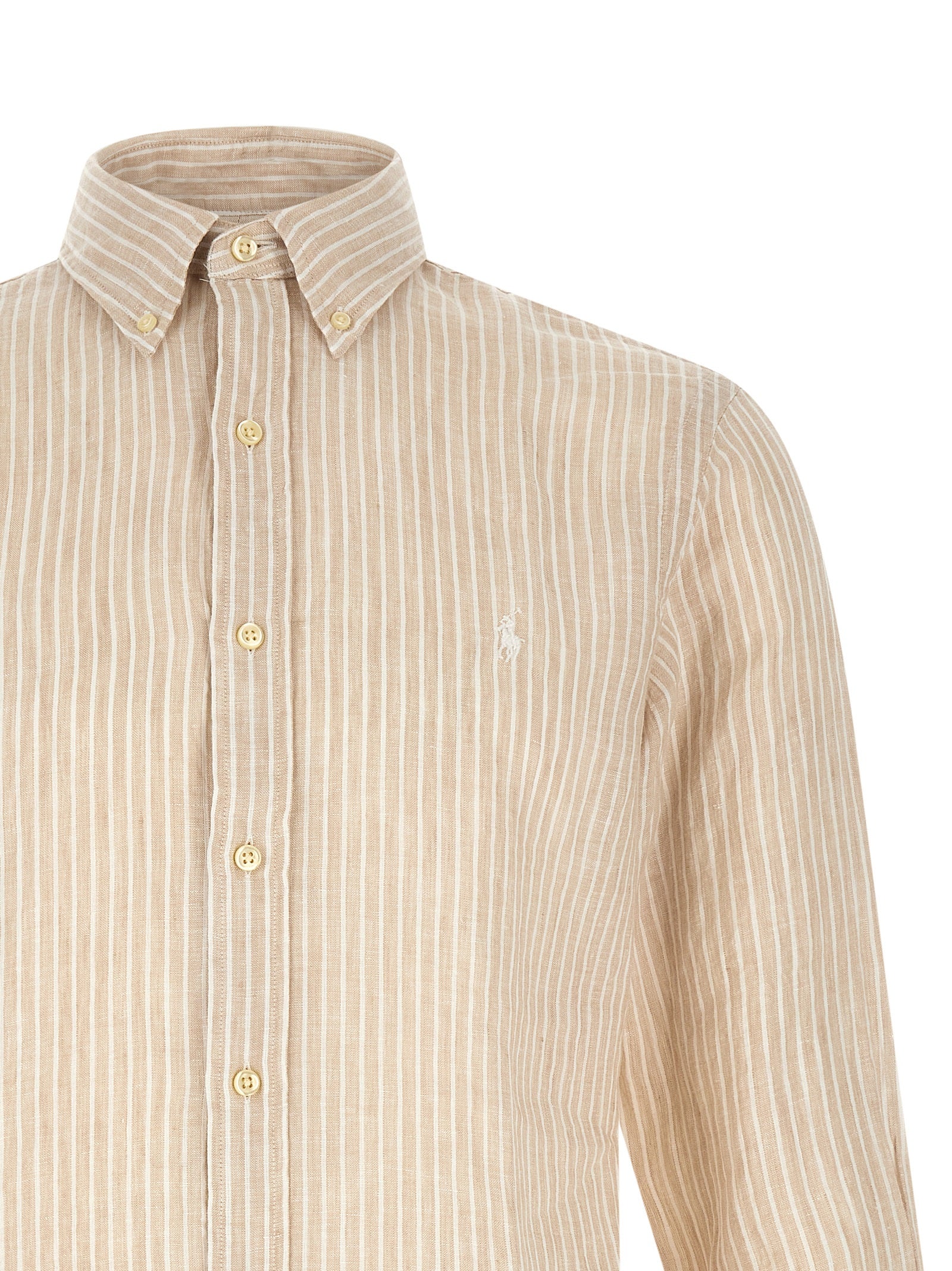 Polo Ralph Lauren Striped Linen Shirt — Blue Polo Ralph Lauren