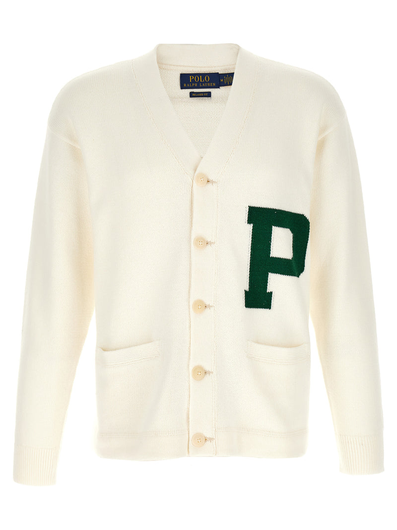 Polo Ralph Lauren Letter Intarsia Cardigan Polo Ralph Lauren