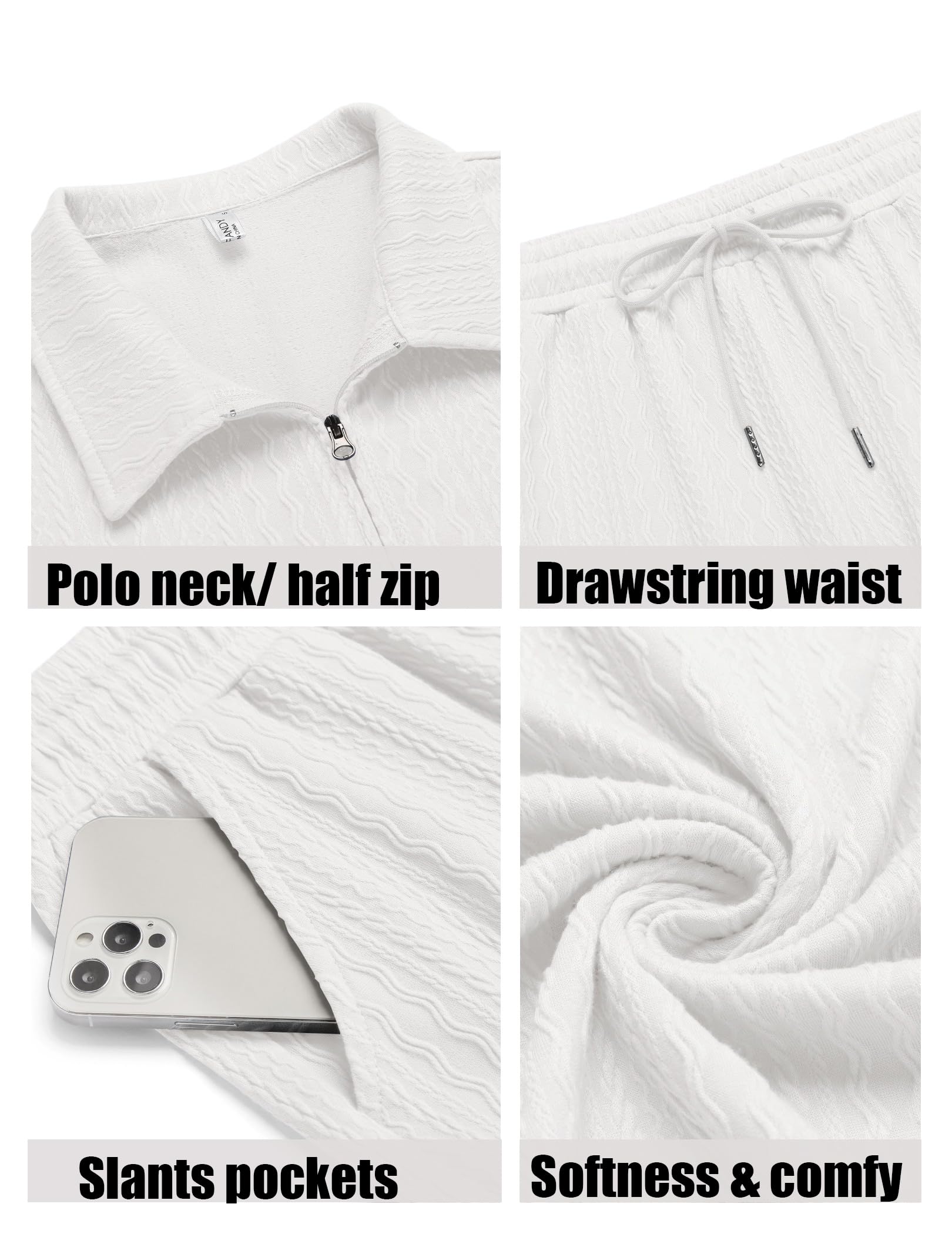 COOFANDY Men's 2 Pieces Outfits Casual Quarter Zip Polo Shirt and Shorts Set Athletic Jogging Summer Tracksuit COMFORT BOUTIQUE