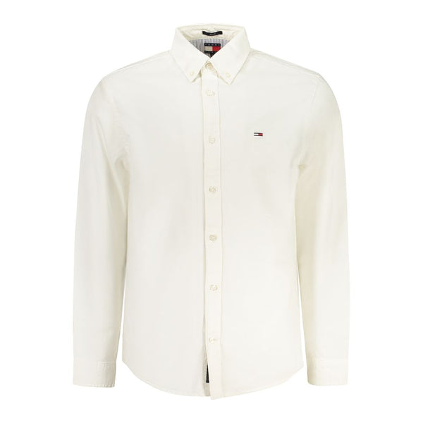 Tommy Hilfiger White Cotton Men Shirt Tommy Hilfiger