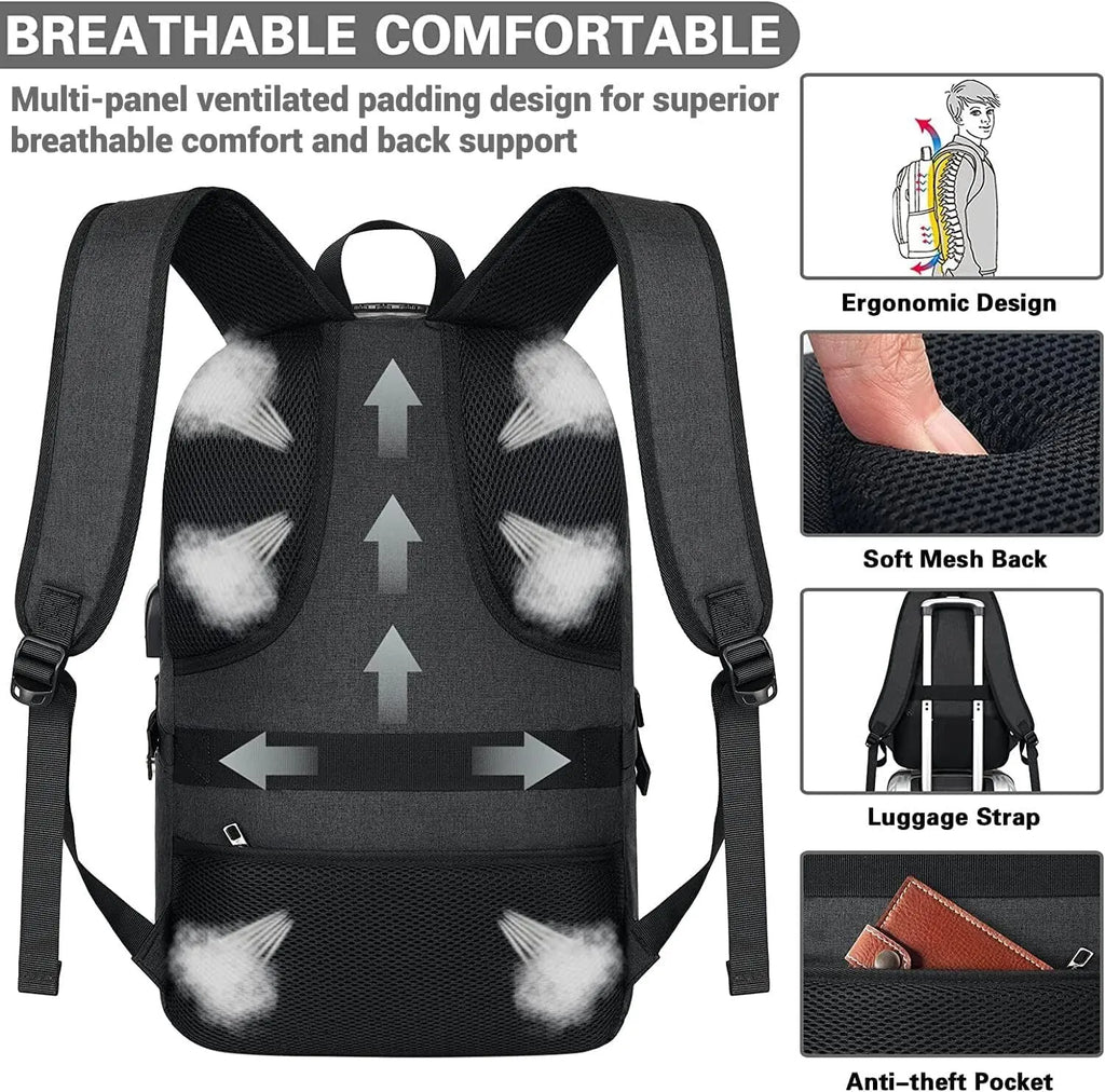 Travel Laptop Backpack for Men, 17.3 Inch anti Theft Business Laptop Backpack Wi