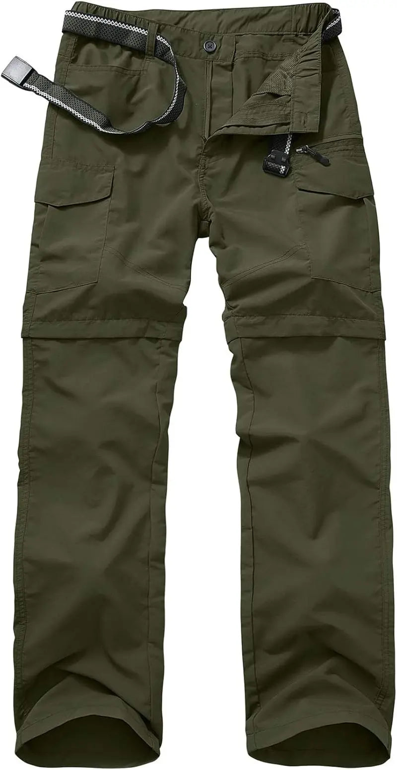 Mens Hiking Pants Quick Dry Lightweight Fishing Convertible Zip off Safari Trousers