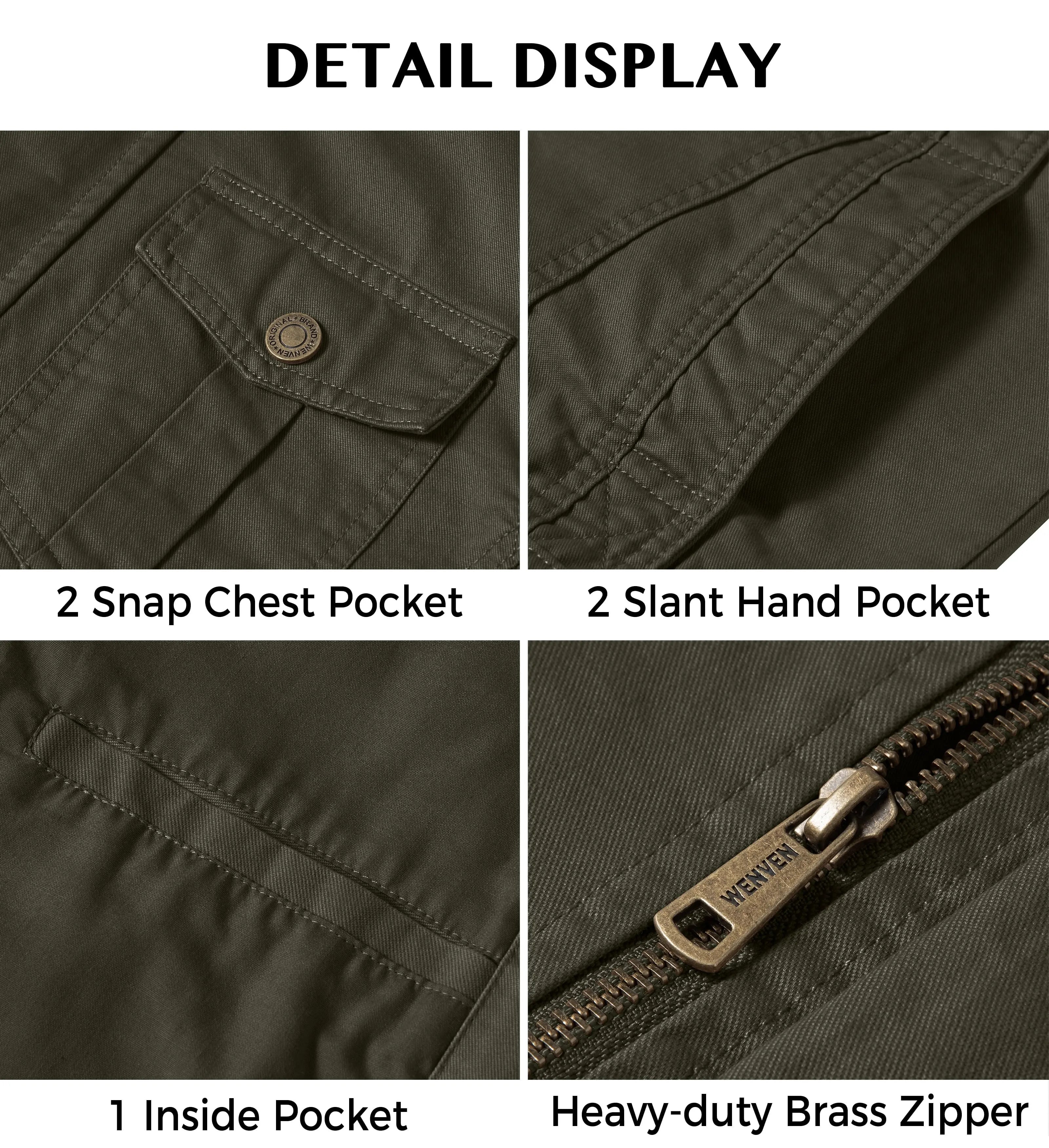 Men'S Spring Work Jacket Canvas Utility Jacket Green M