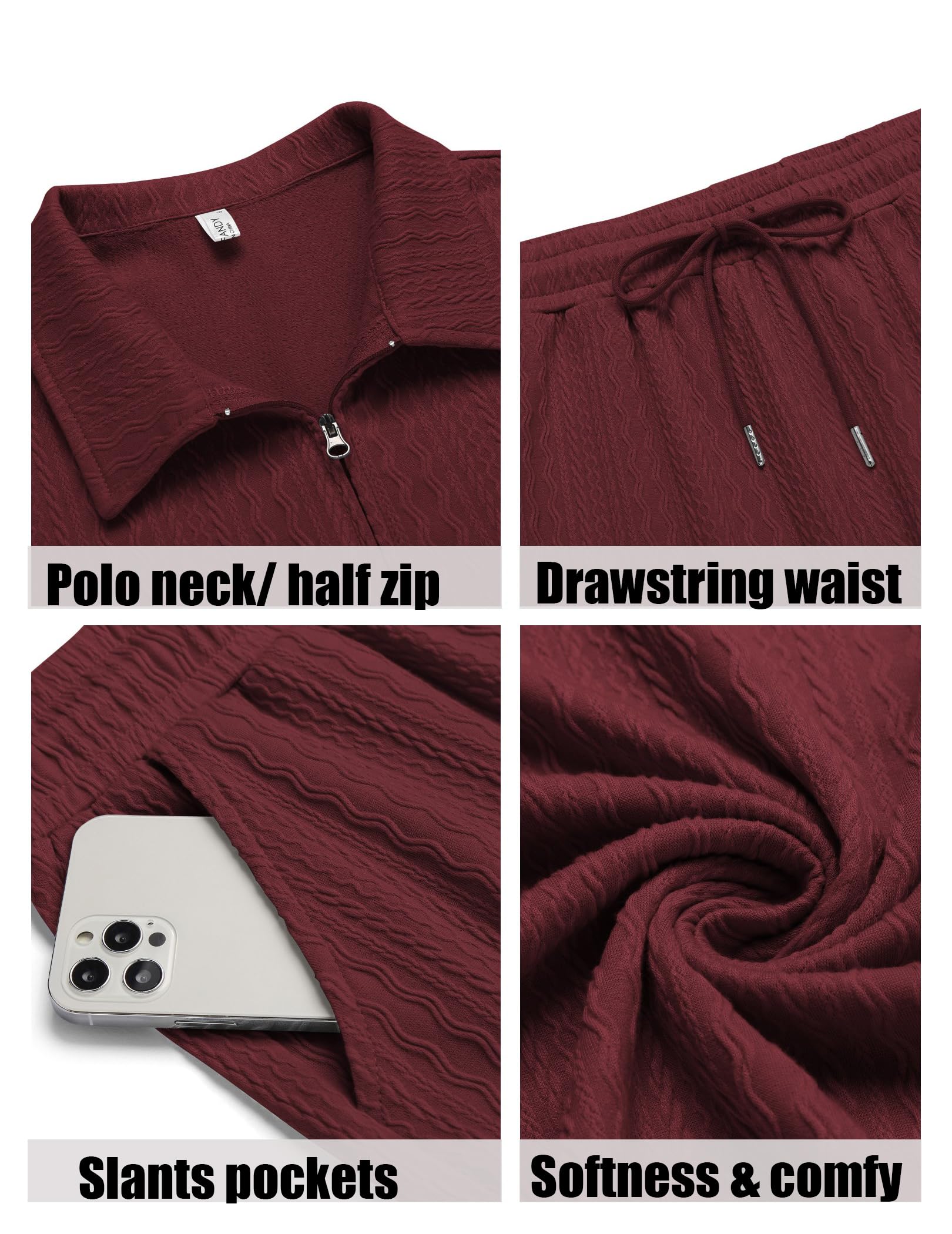 COOFANDY Men's 2 Pieces Outfits Casual Quarter Zip Polo Shirt and Shorts Set Athletic Jogging Summer Tracksuit COMFORT BOUTIQUE