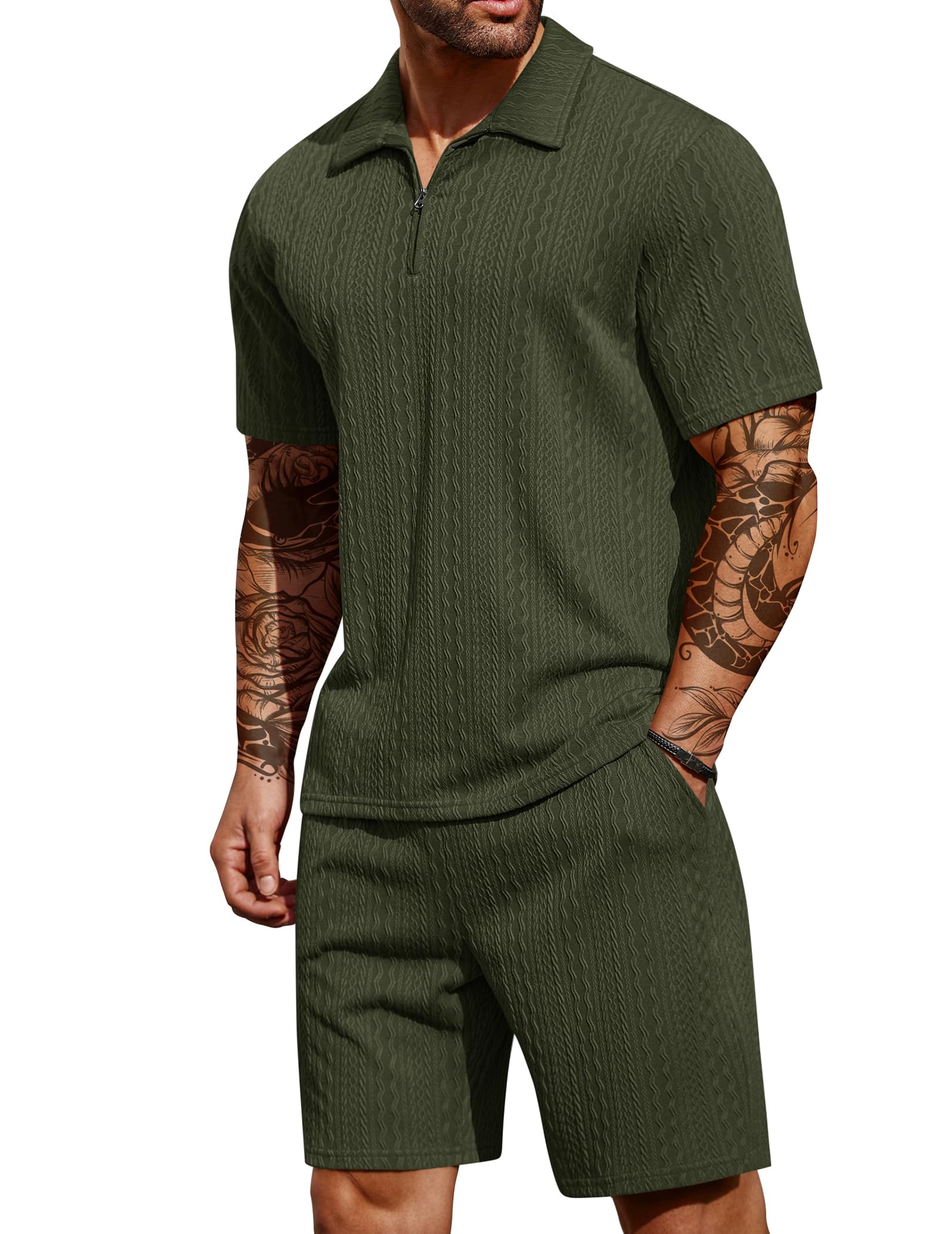 COOFANDY men's matching summer outfit set