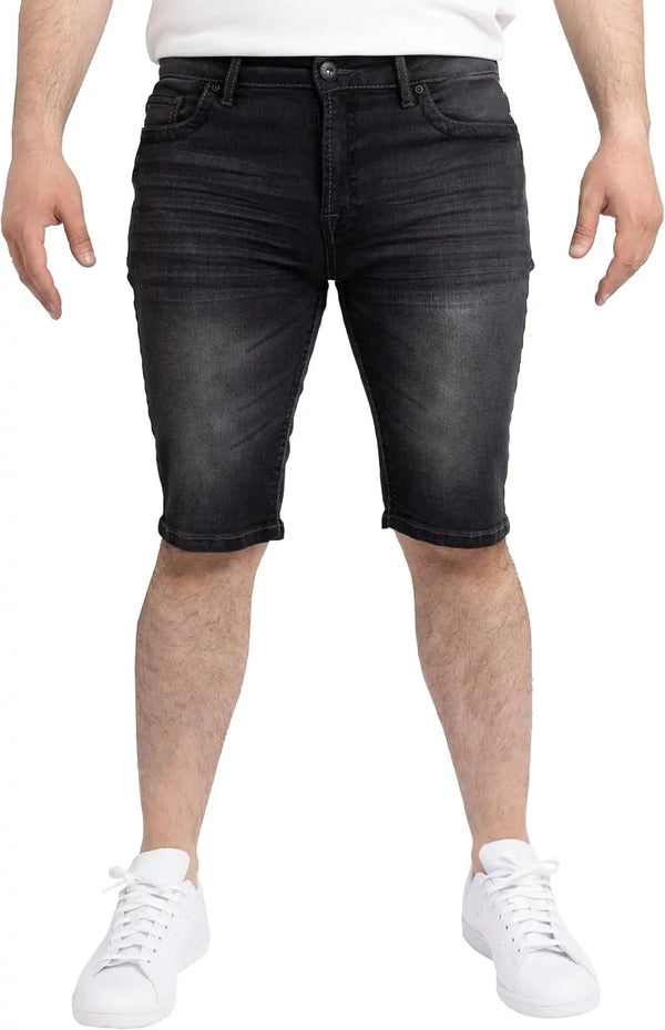 Men'S Denim Shorts, Stretch Casual Slim Fit Distressed, Basic Bermuda Jean Shorts for Men