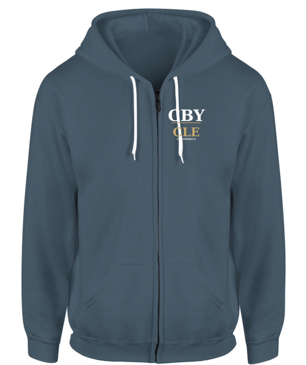 Cranberry's CBY CLE unisex fleece zip-up hoodie