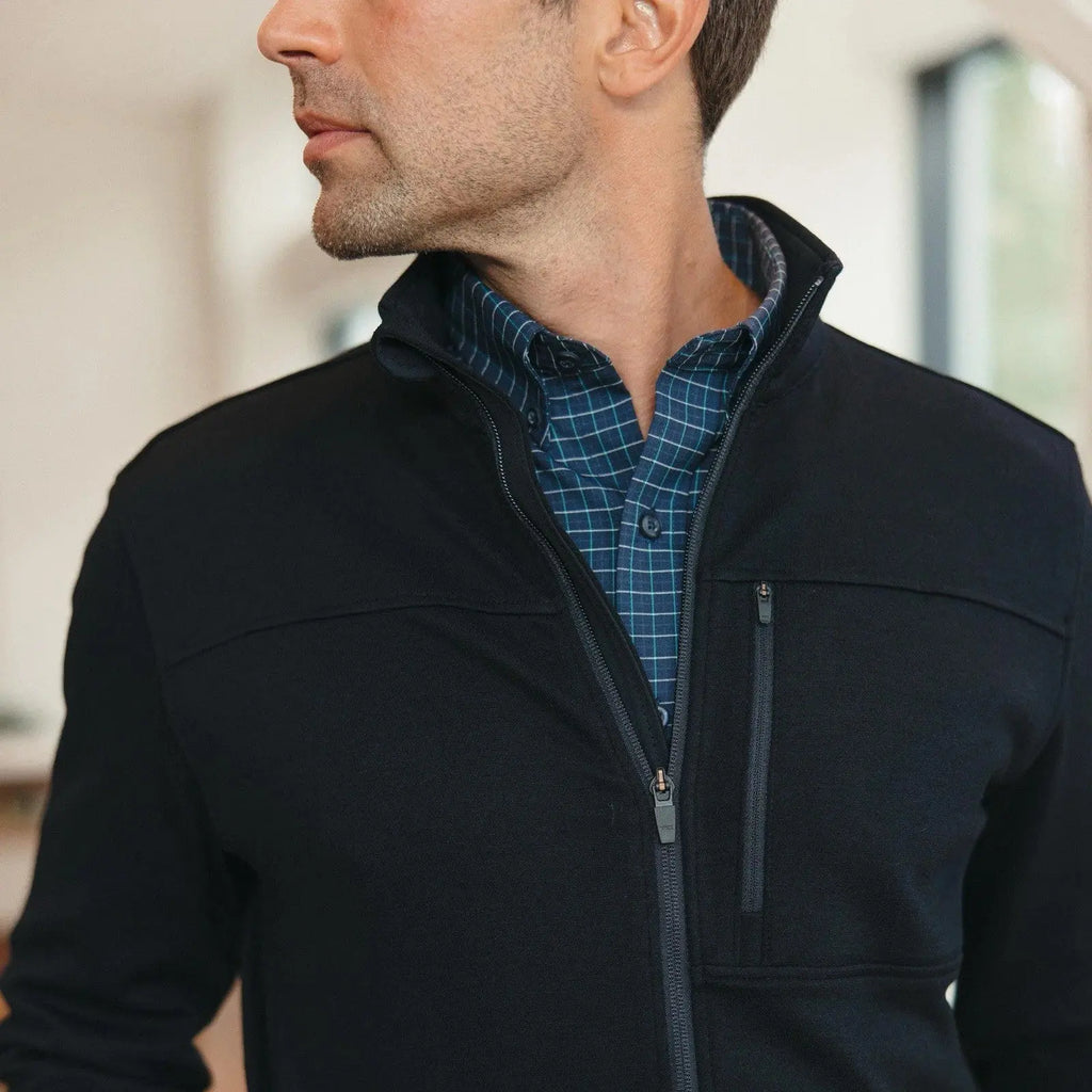 Wool& Prince Ponte Full Zip Jacket $208 MSRP Men’S Size L Black