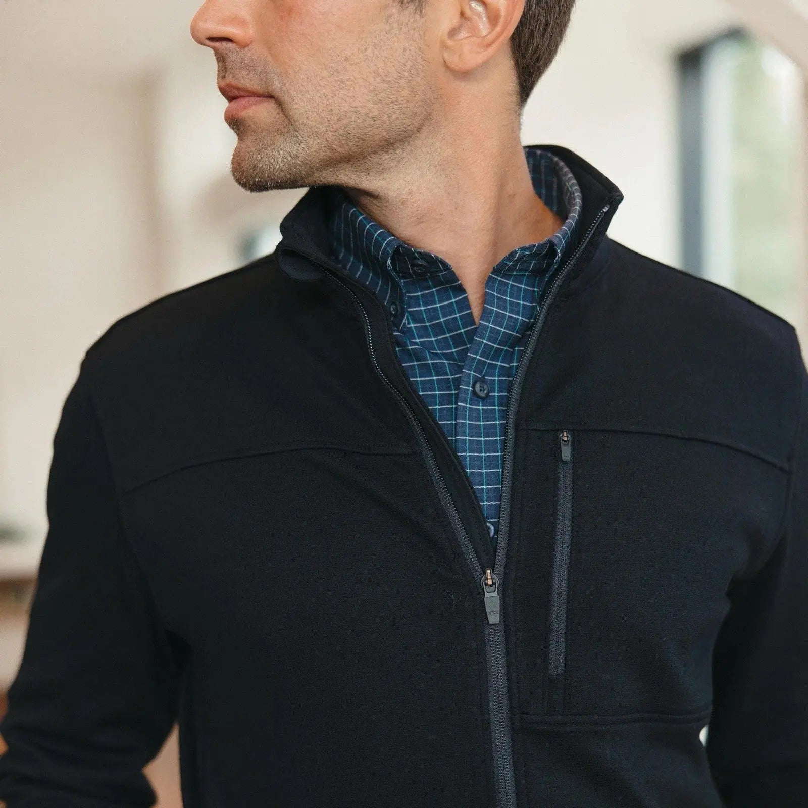 Wool& Prince Ponte Full Zip Jacket $208 MSRP Men’S Size L Black