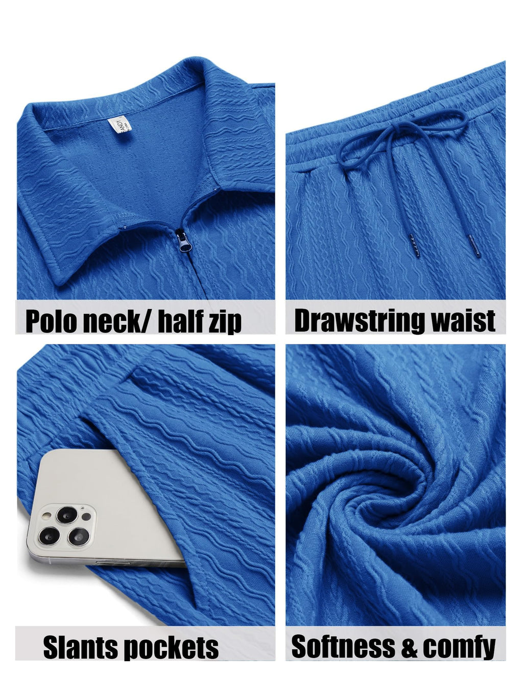 COOFANDY Men's 2 Pieces Outfits Casual Quarter Zip Polo Shirt and Shorts Set Athletic Jogging Summer Tracksuit COMFORT BOUTIQUE