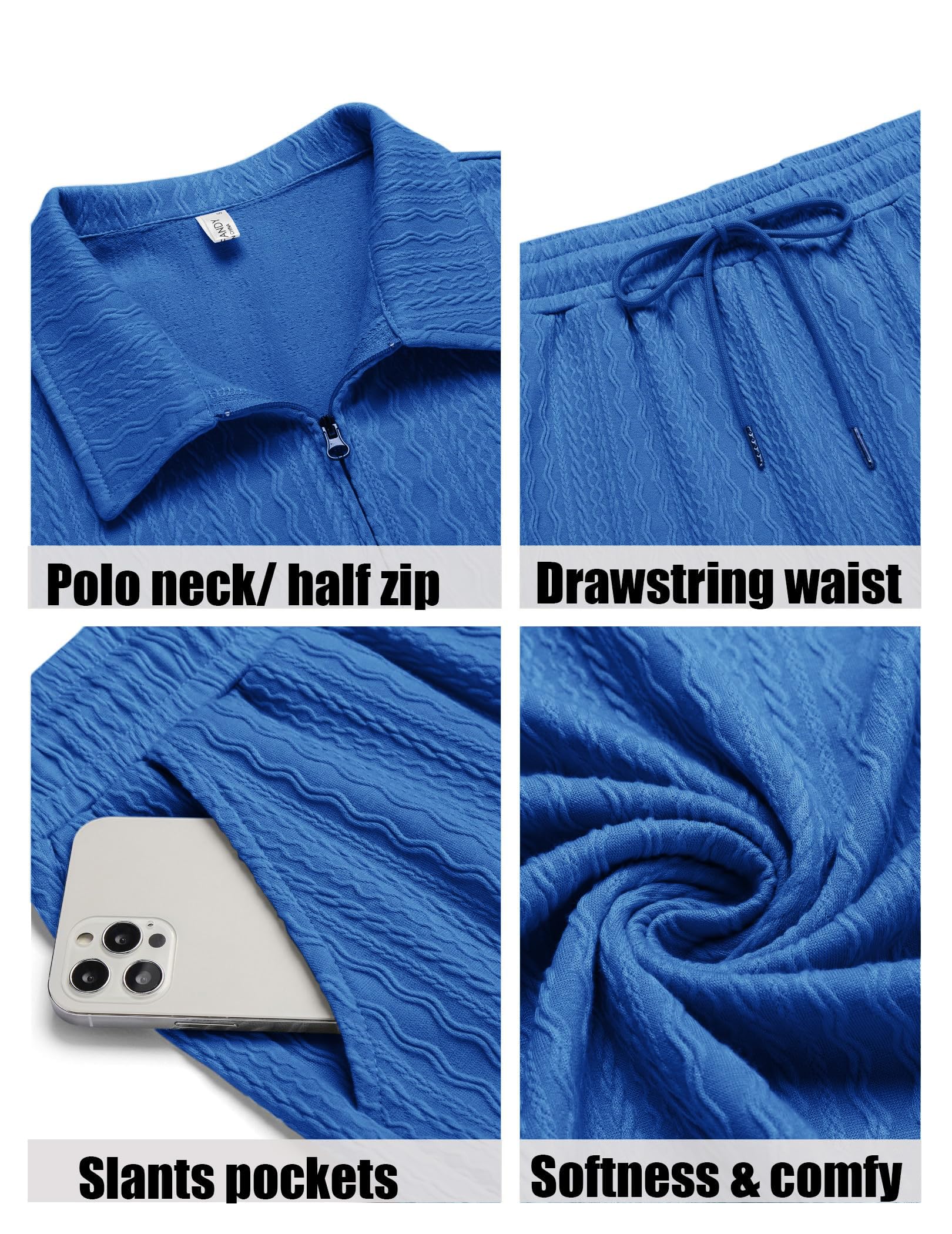 COOFANDY Men's 2 Pieces Outfits Casual Quarter Zip Polo Shirt and Shorts Set Athletic Jogging Summer Tracksuit COMFORT BOUTIQUE