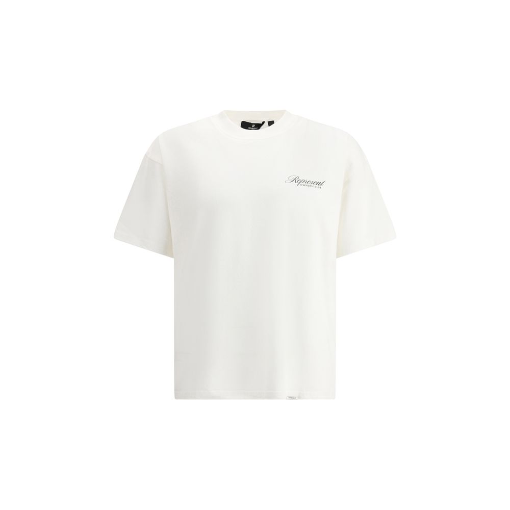 Represent White Cotton T-Shirt Represent