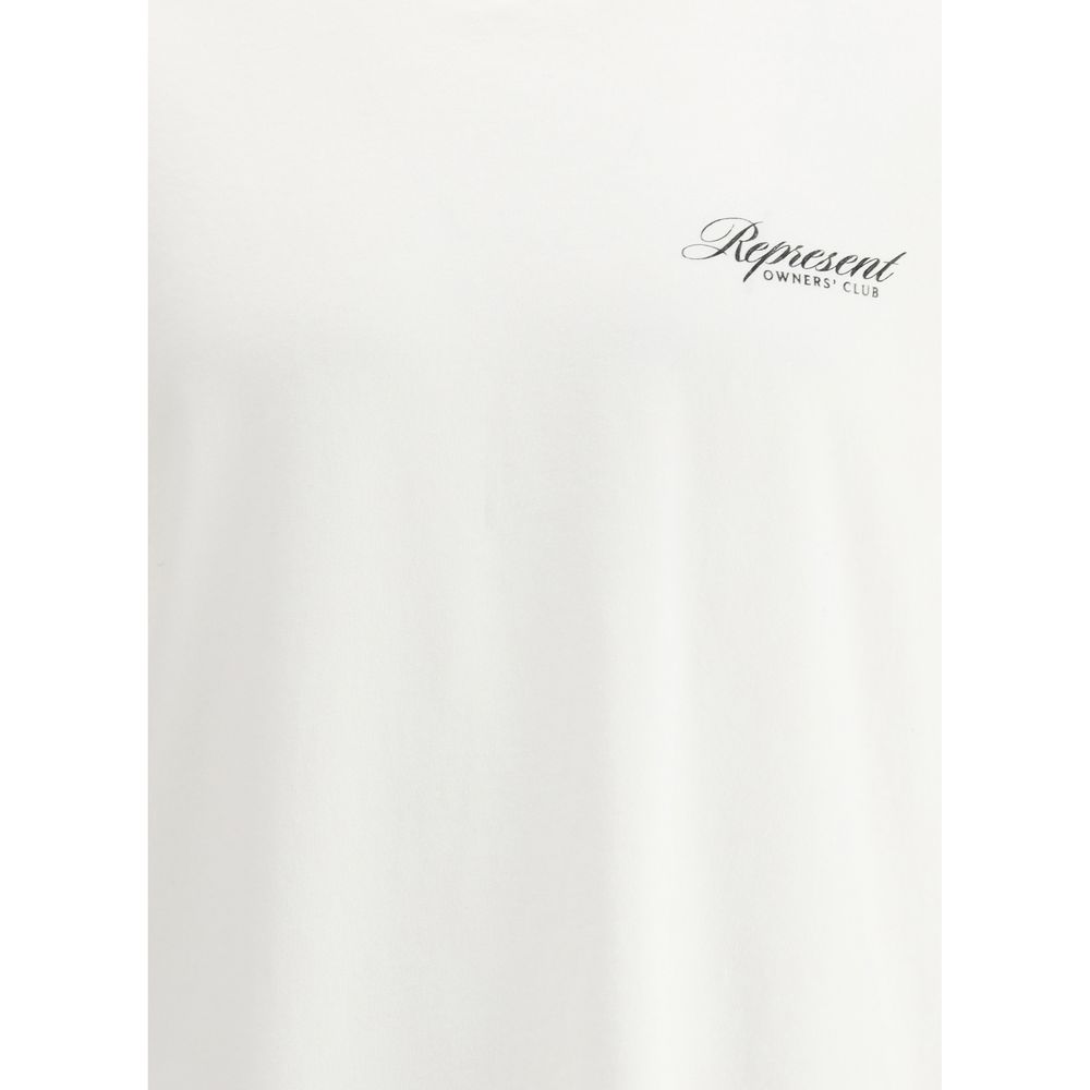 Represent White Cotton T-Shirt Represent