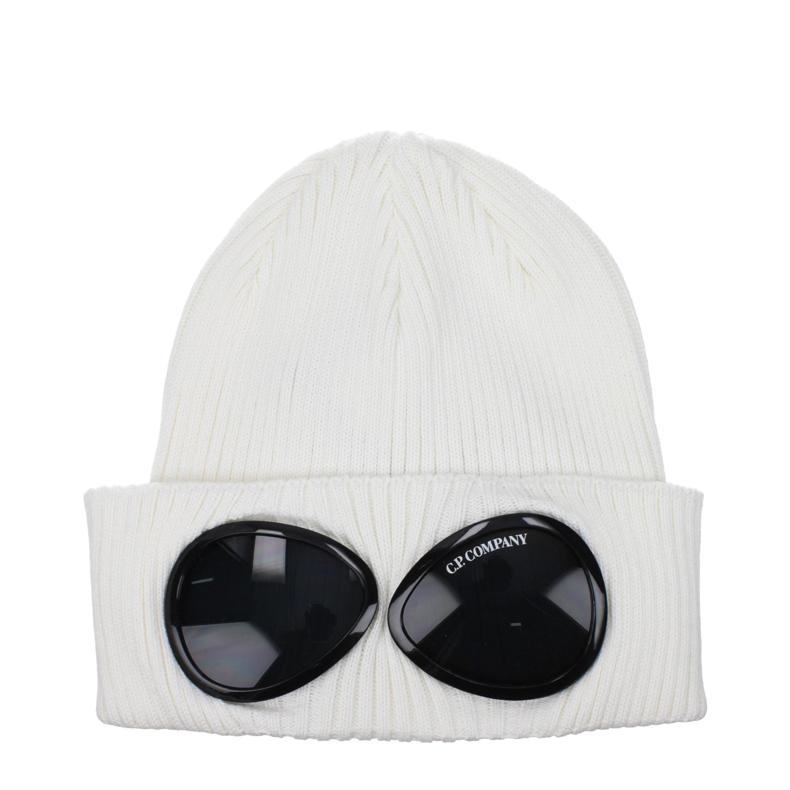 C.P. Company White Cotton Beanie C.P. Company
