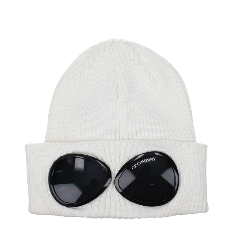C.P. Company White Cotton Beanie C.P. Company