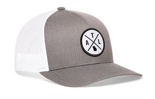 Atlanta Trucker Hat  |  Gray-White ATL X Snapback Haka Hat