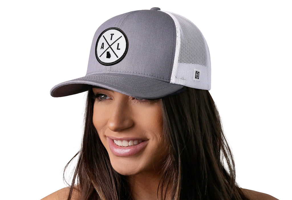 Atlanta Trucker Hat  |  Gray-White ATL X Snapback Haka Hat