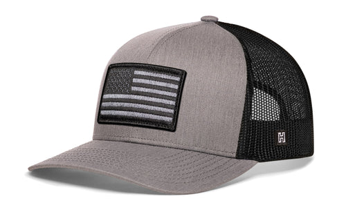 American Flag Trucker Hat  |  Gray-Black USA Tactical Snapback Haka Hat