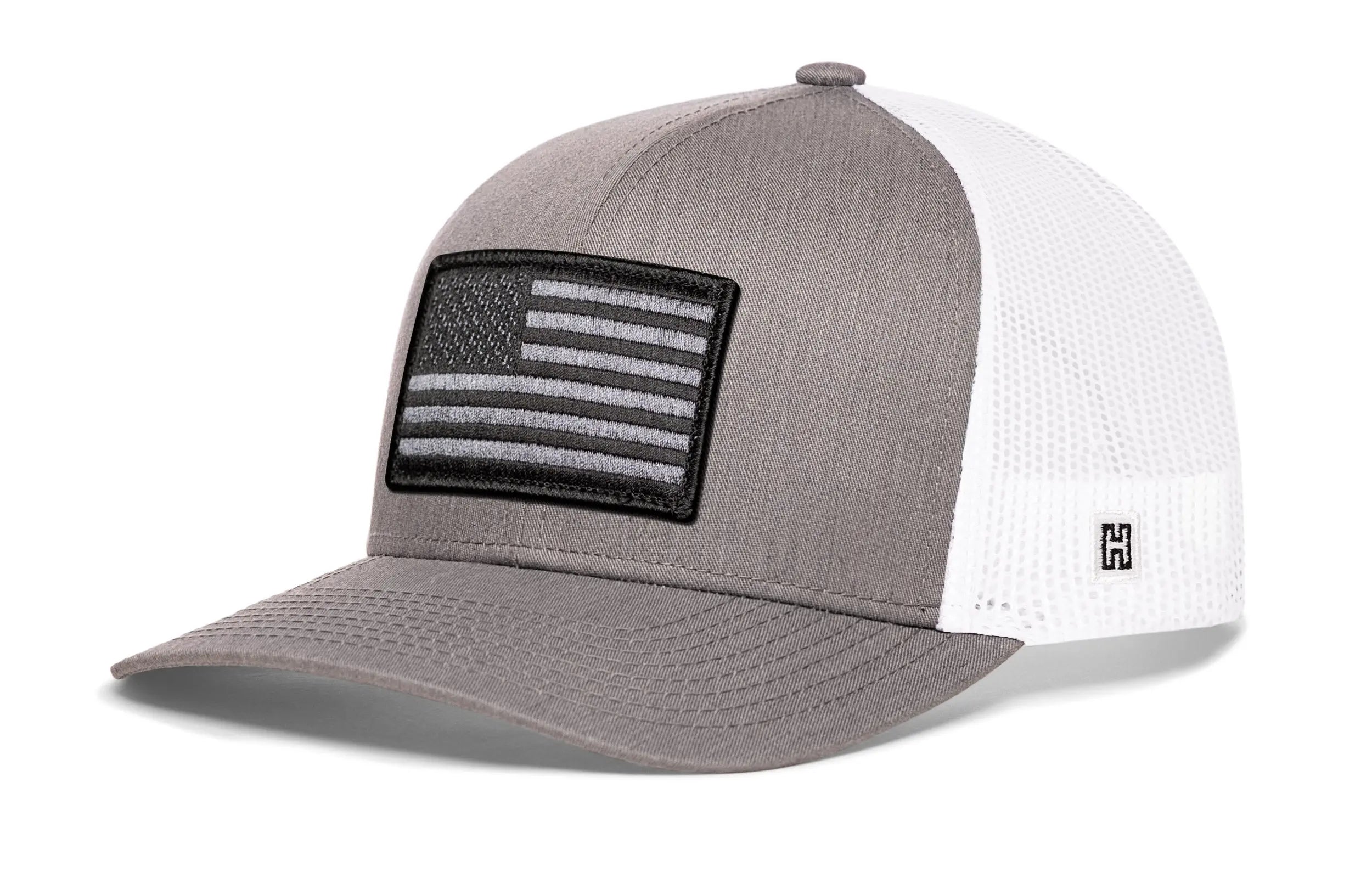 American Flag Trucker Hat  |  Gray-White USA Tactical Snapback Haka Hat