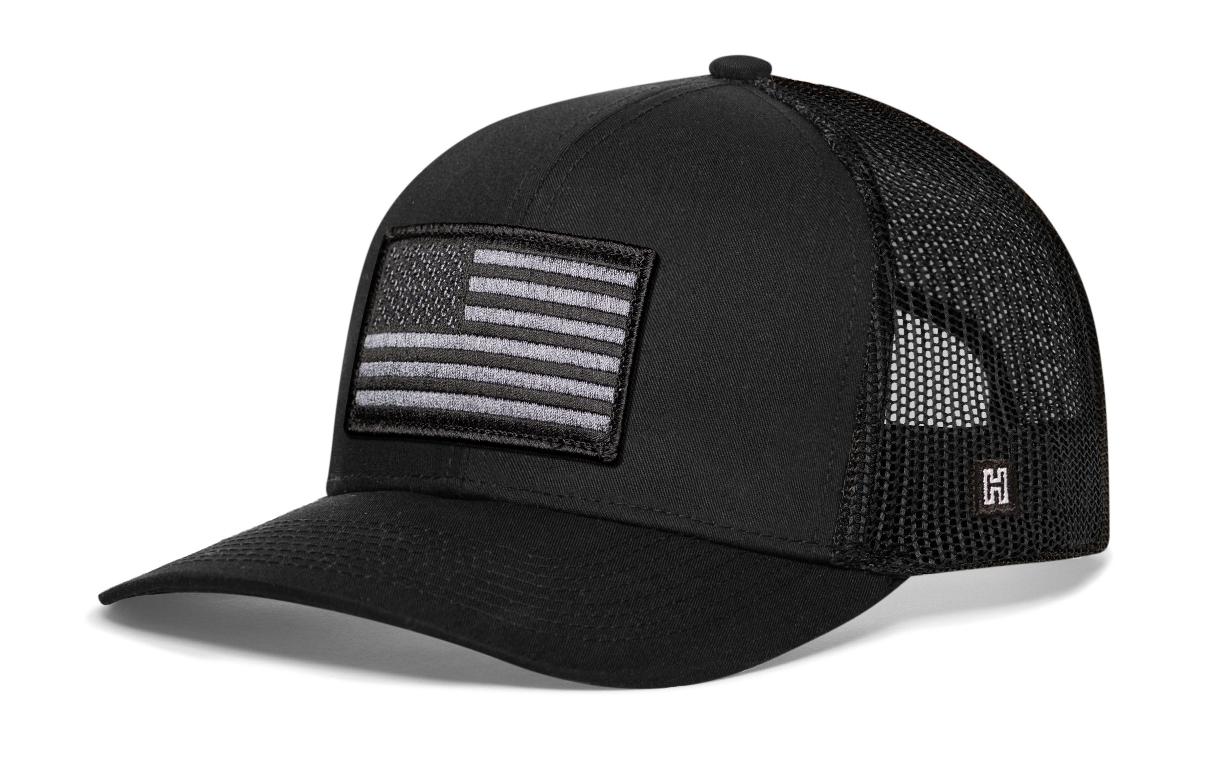 American Flag Trucker Hat  |  Black USA Tactical Snapback Haka Hat