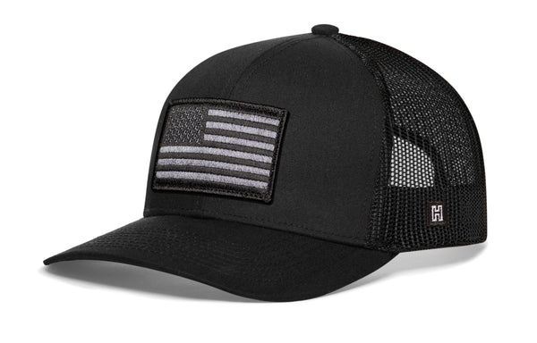 American Flag Trucker Hat  |  Black USA Tactical Snapback Haka Hat