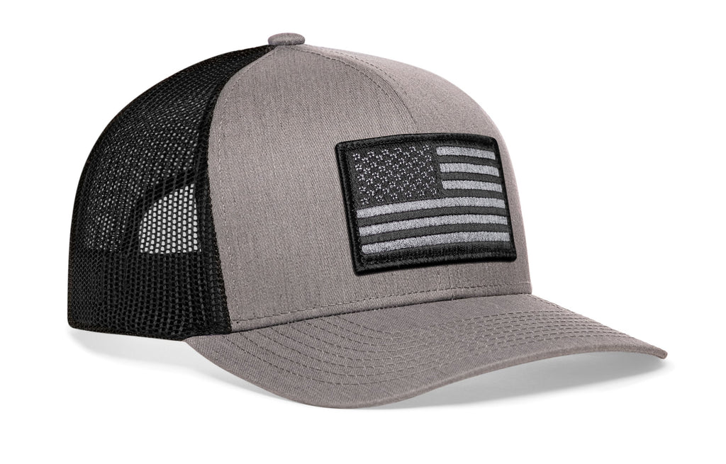American Flag Trucker Hat  |  Gray-Black USA Tactical Snapback Haka Hat