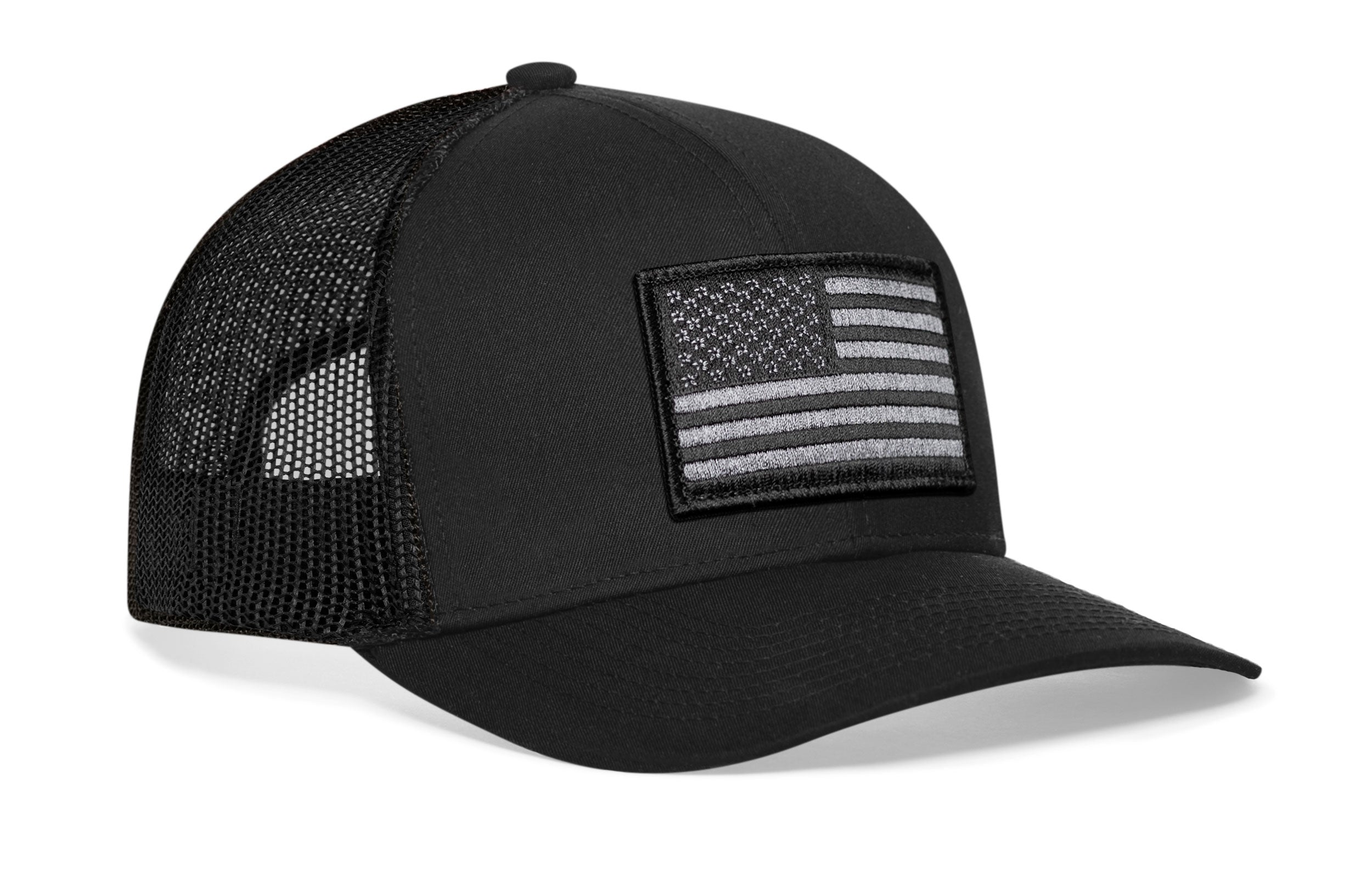 American Flag Trucker Hat  |  Black USA Tactical Snapback Haka Hat