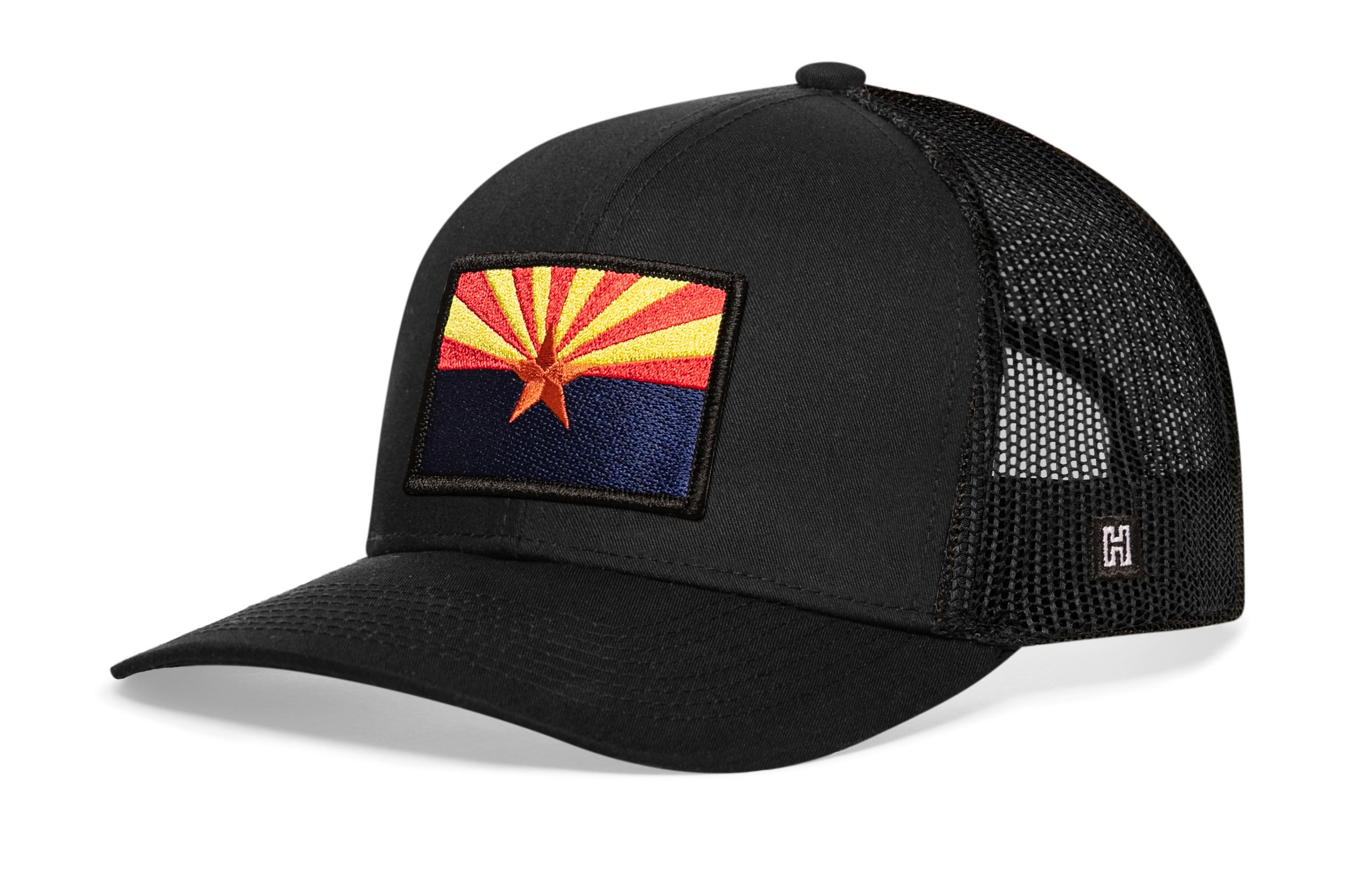Arizona Flag Trucker Hat  |  Black CA Snapback Haka Hat