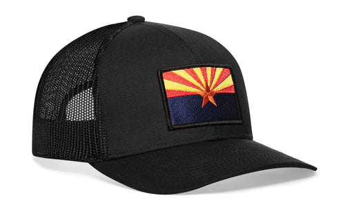 Arizona Flag Trucker Hat  |  Black CA Snapback Haka Hat
