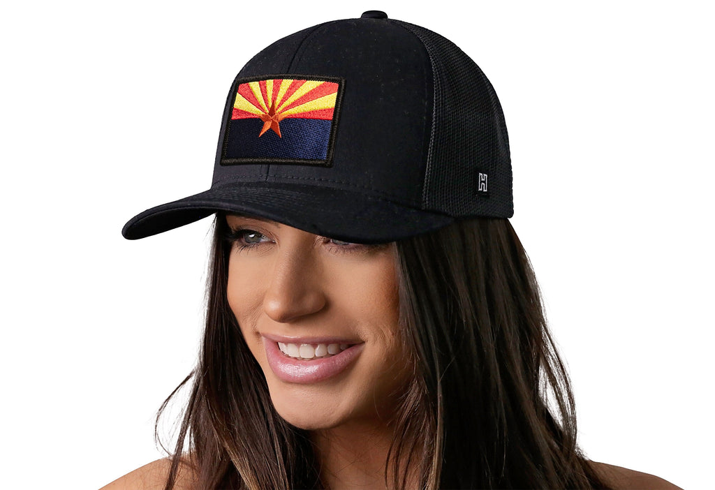 Arizona Flag Trucker Hat  |  Black CA Snapback Haka Hat
