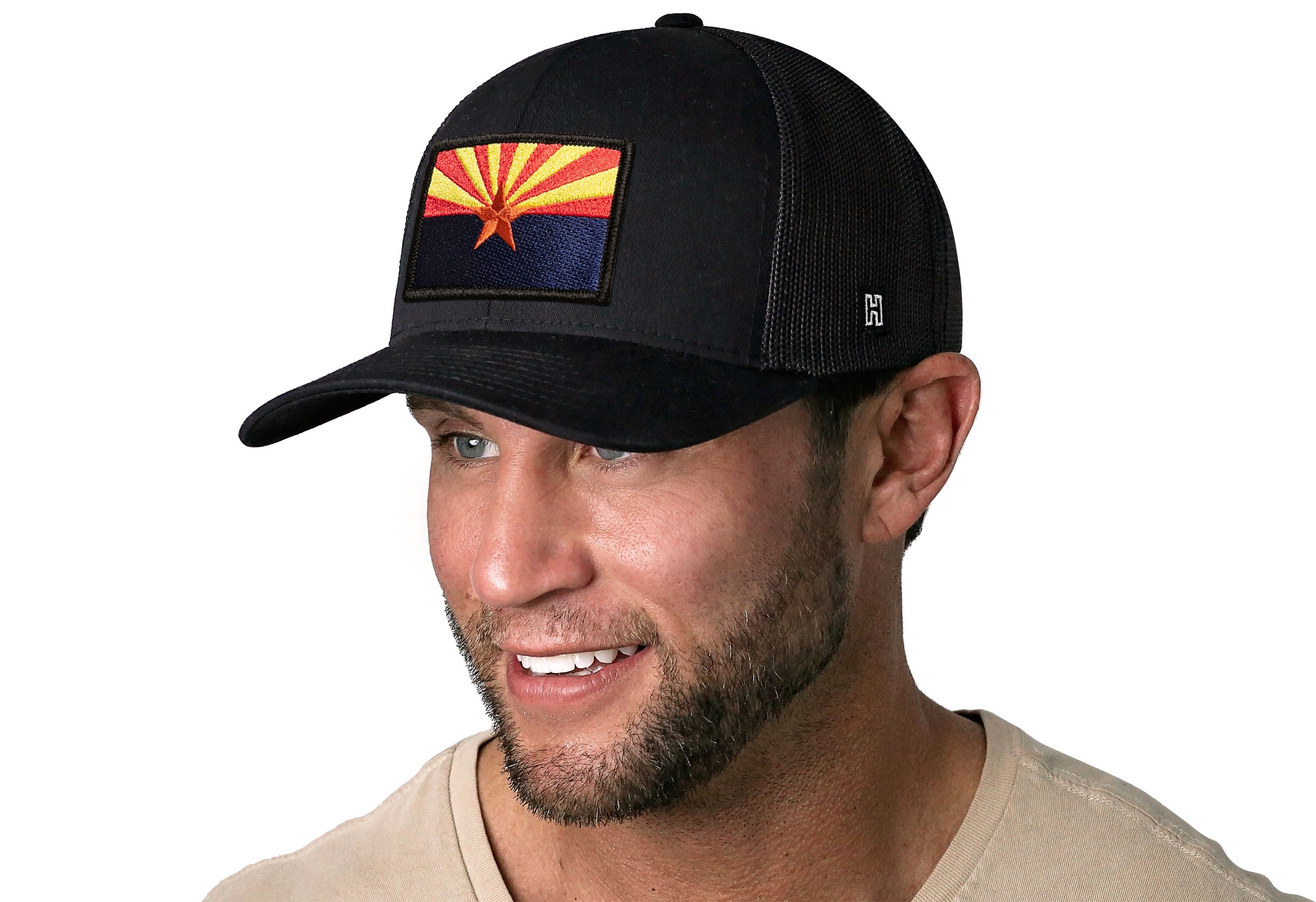 Arizona Flag Trucker Hat  |  Black CA Snapback Haka Hat