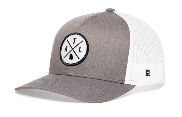 Atlanta Trucker Hat  |  Gray-White ATL X Snapback Haka Hat