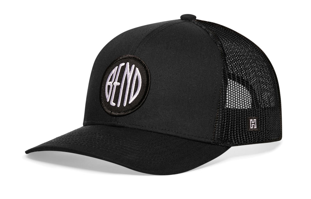 Bend Oregon Trucker Hat — Black Snapback Haka Hat