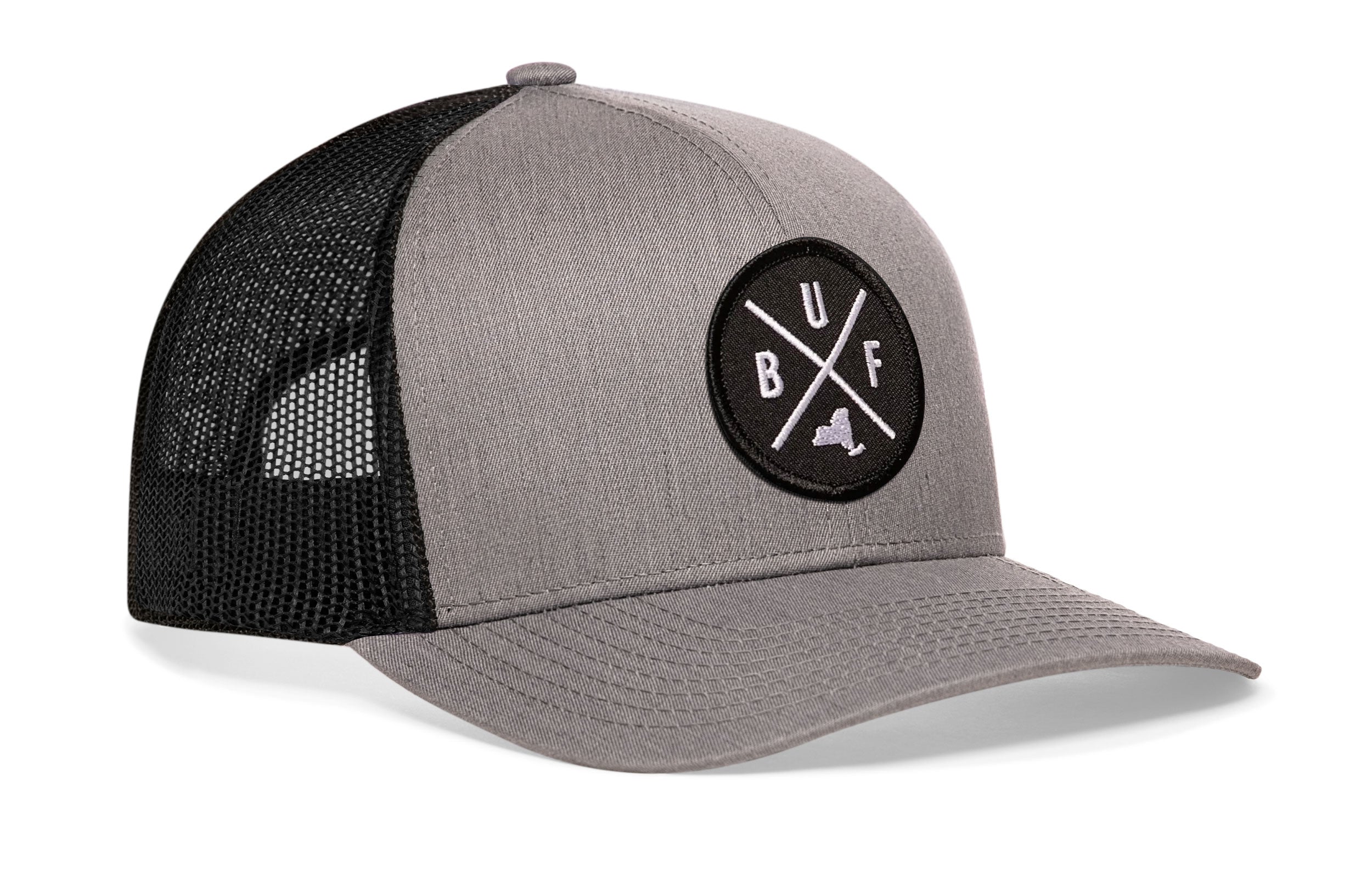 Buffalo BUF X trucker hat — angle view