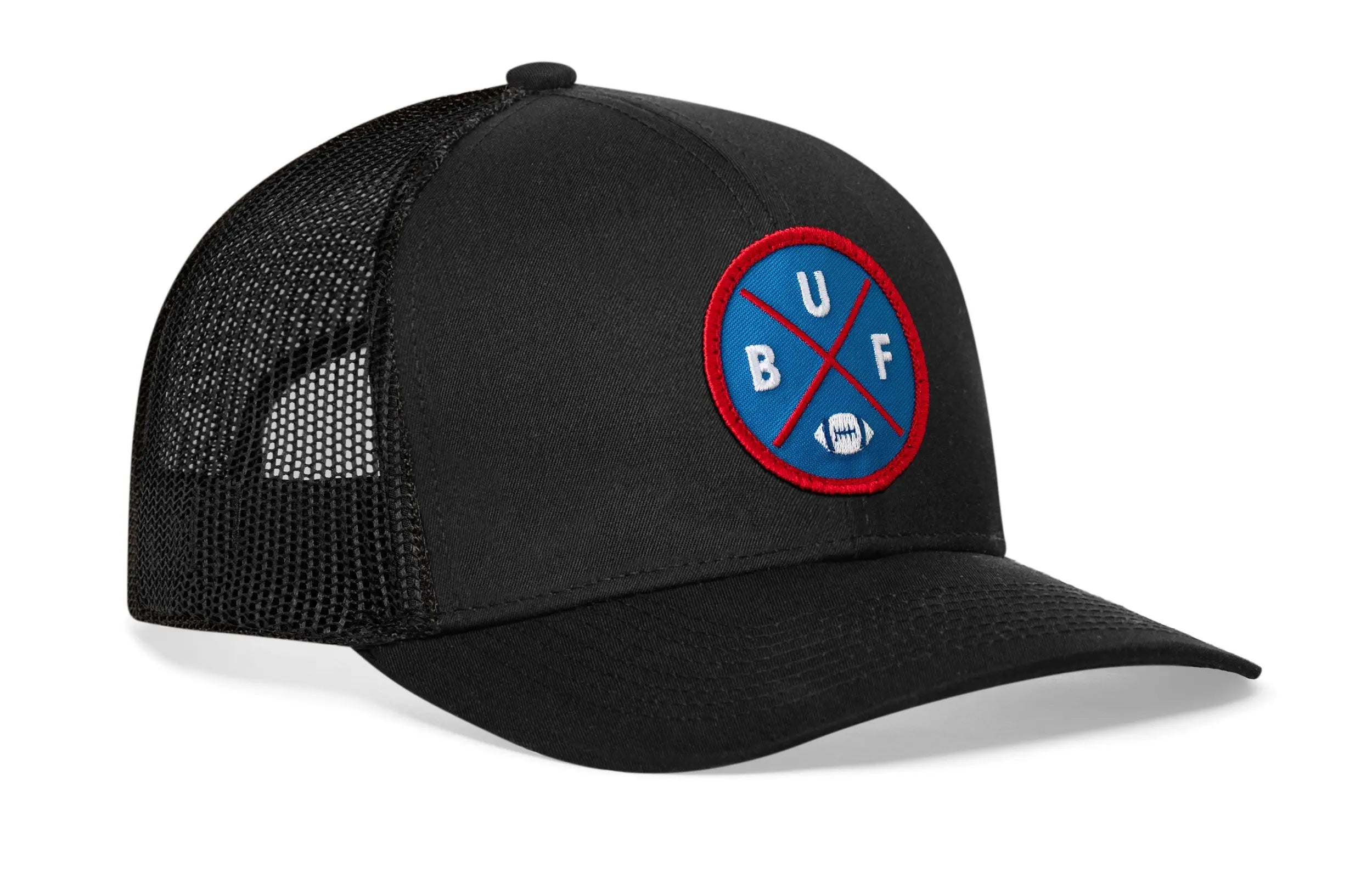Buffalo Trucker Hat  |  Black BUF X Football Snapback Haka Hat