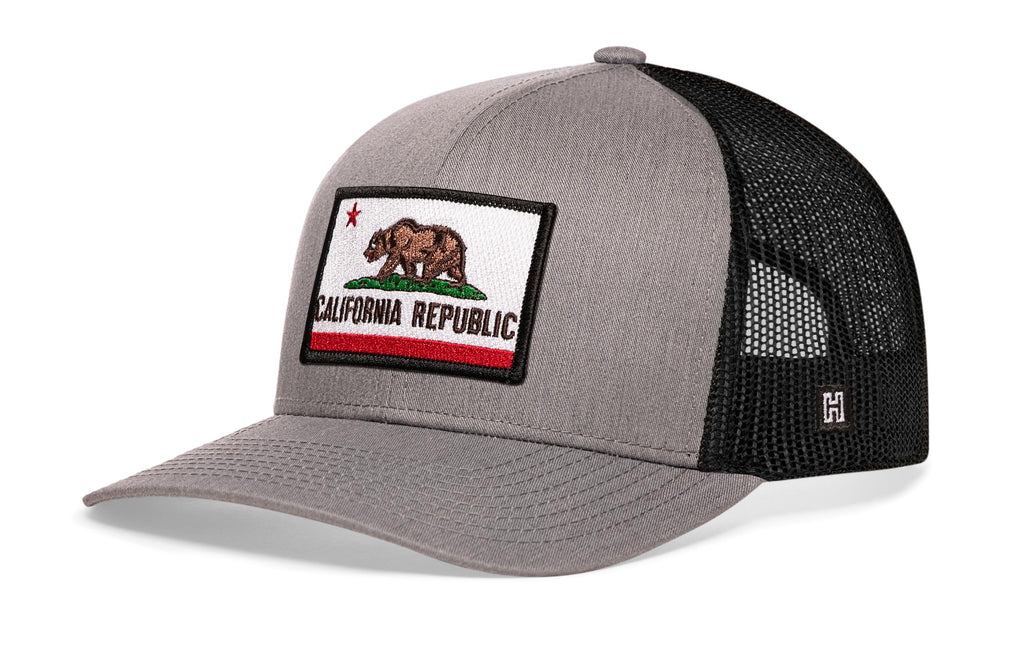 California Flag Trucker Hat  |  Gray-Black CA Snapback Haka Hat