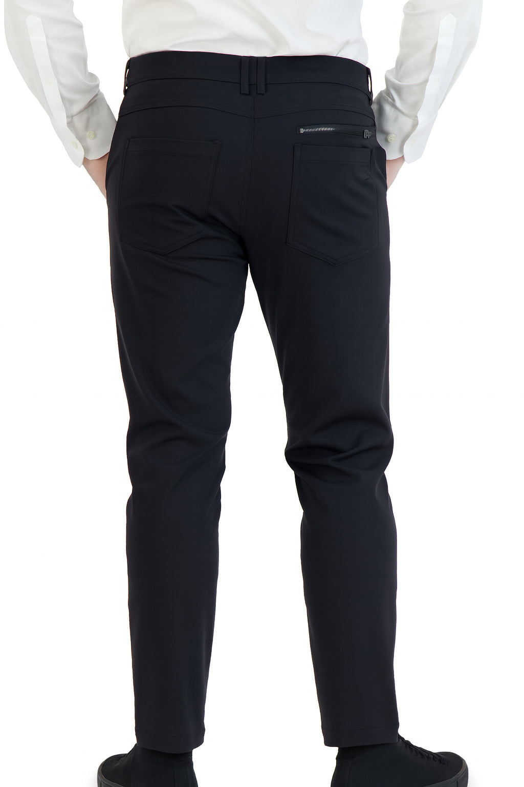 Performance chinos black — side profile