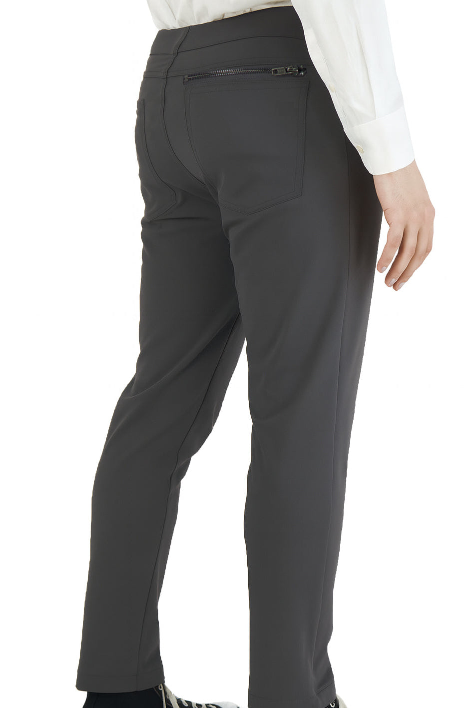 Mens charcoal stretch chinos — front view
