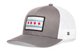 Chicago Flag Trucker Hat  |  Gray-White City Snapback Haka Hat