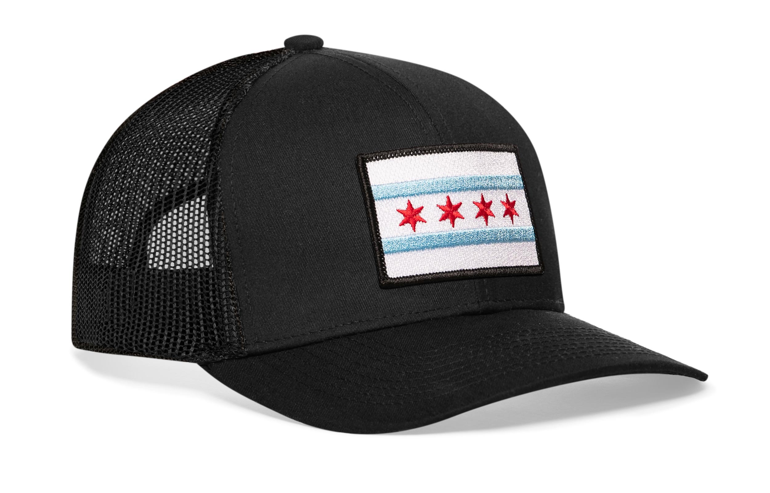 Chicago Flag Trucker Hat — Black City Snapback Haka Hat