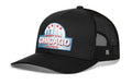 Chicago Windy City Trucker Hat — Black Cityscape Snapback Haka Hat